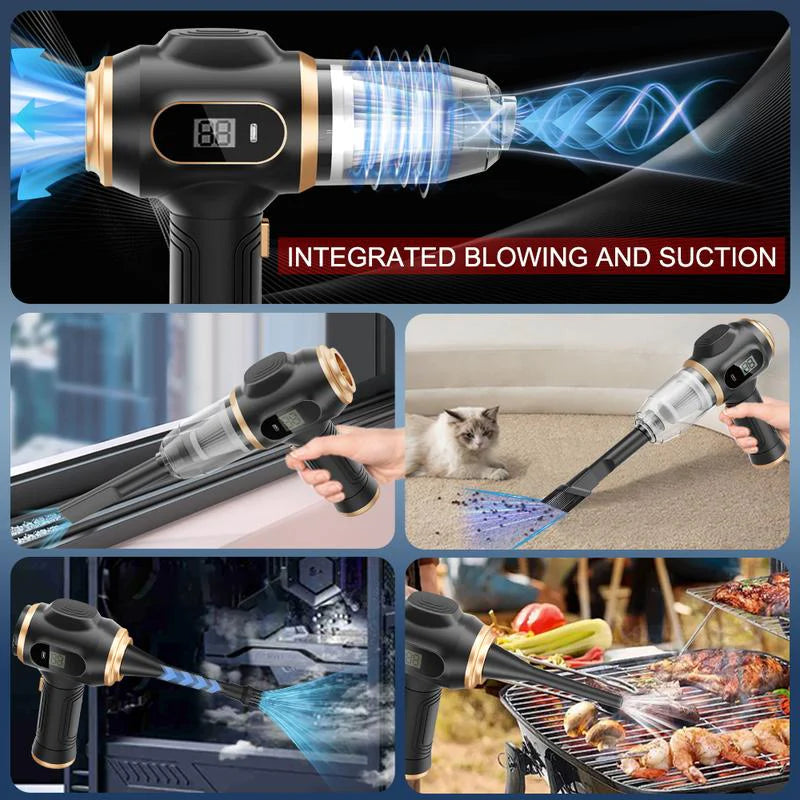 Belibuy 6-in-1 Handheld Cordless Car Vacuum Cleaner with Smart Display - 19000Pa Powerful Portable Solution for Home, Office, and Pet Care